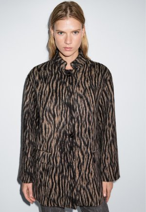 Massimo Dutti ANIMAL PRINT - Classic coat - mottled brown