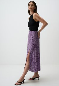 Jimmy Key FLORAL PATTERNED HIGH WAIST  - Gonna a campana - lilac