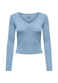 ONLY ONLBETTY LIFE L/S SCALLOP V-NECK - Μπλούζα με μακριά μανίκια - soft chambray