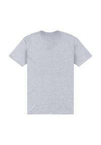 Šedé tričko s krátkým rukávem s klasickým crew neck designem. Vyrobeno z měkké, strukturované bavlny. Záda jsou hladká bez dalších detailů.