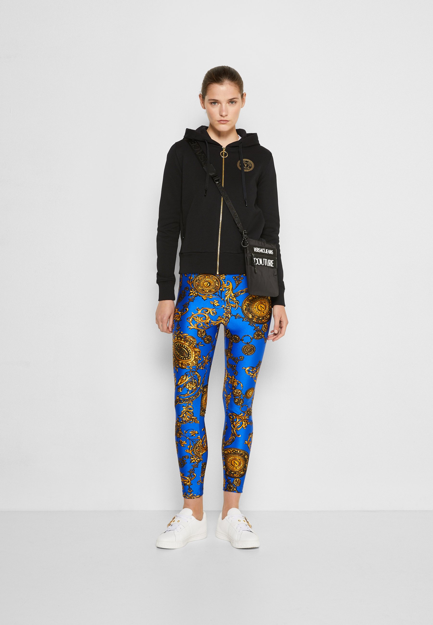 Versace Jeans Couture Felpa con zip - black/gold/nero - Zalando.it