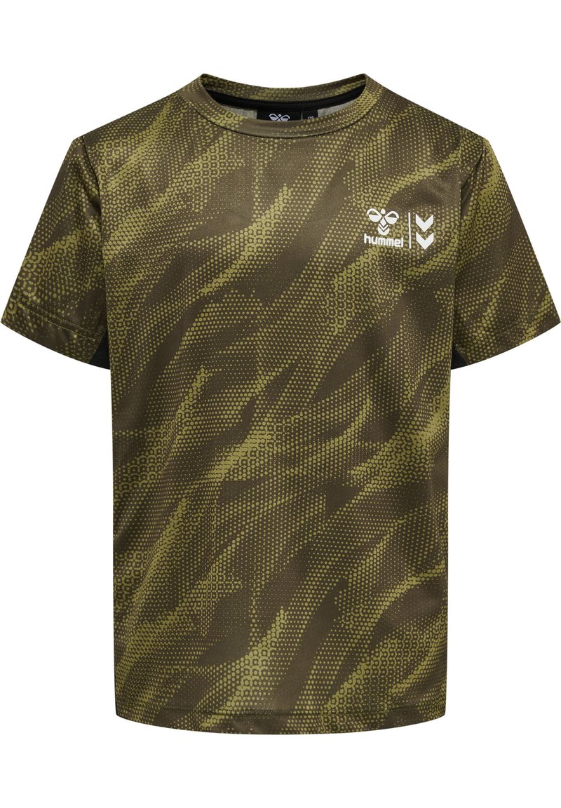 Hummel T-shirt print olijfgroen
