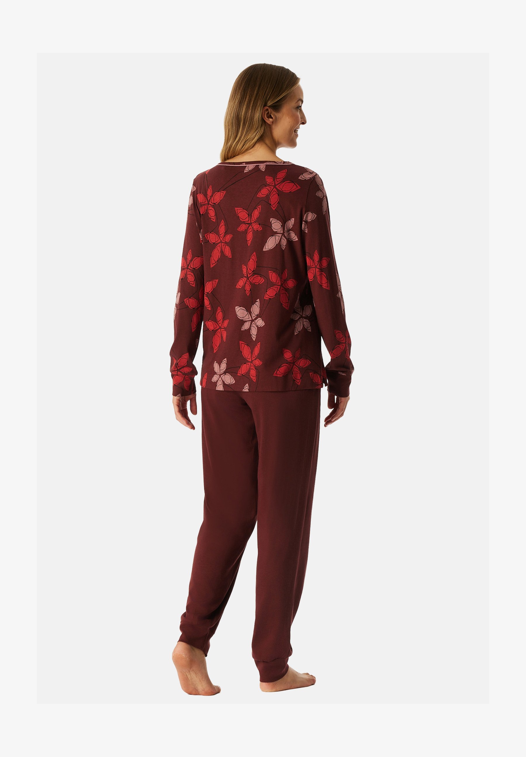 Schiesser Set Pigiama Donna In Cotone Biologico – Camicia A Righe Con Girocollo E Pantaloni Morbidi