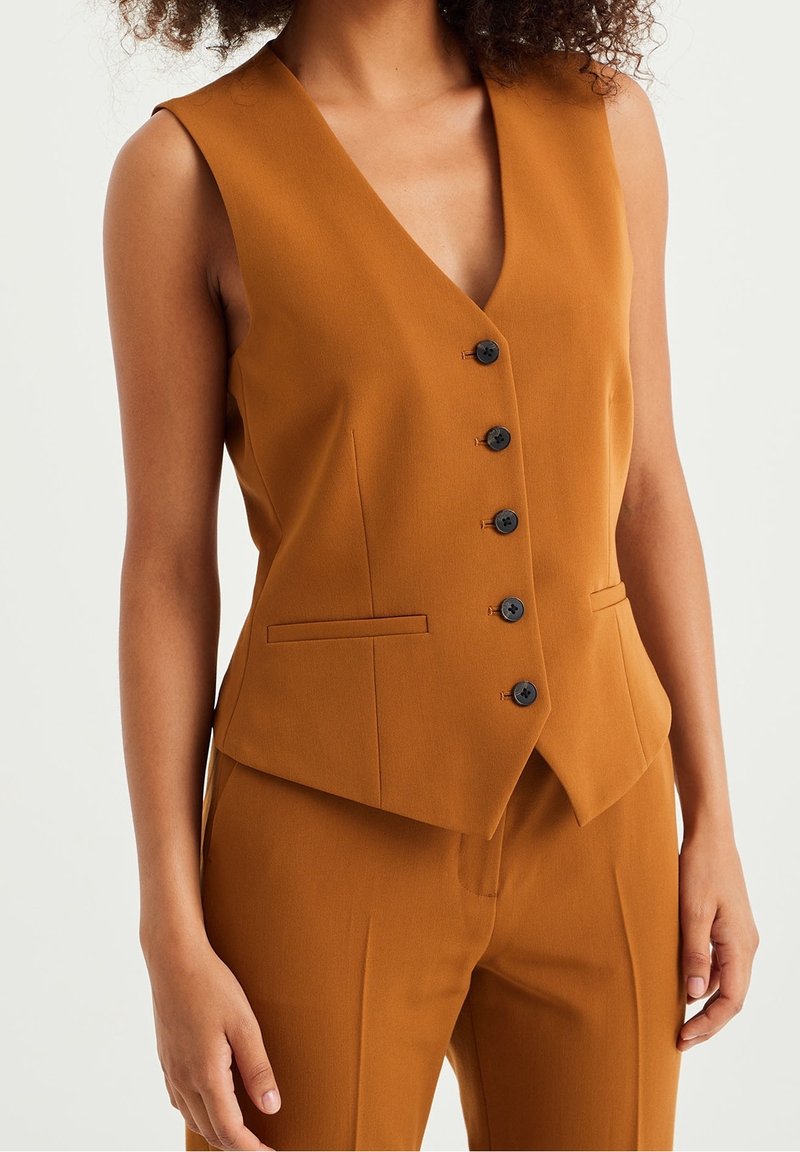 WE Fashion Väst - mottled light brown