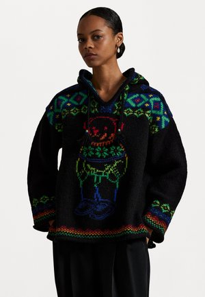 POLO BEAR WOOL HOODED SWEATER - Strickpullover - black multi