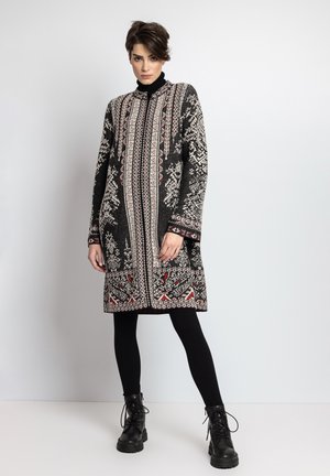 JACQUARD ROOT PATTERN - Chaqueta de punto - black