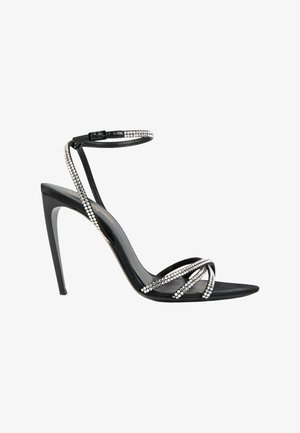Saint Laurent, GLITTER SANDAL BLACK - Sandales à talons hauts - black