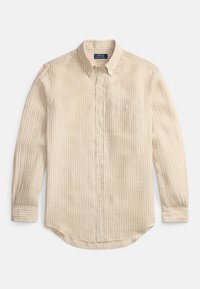 CUSTOM FIT STRIPED LINEN SHIRT - Skjorter - 52f costal beige/white