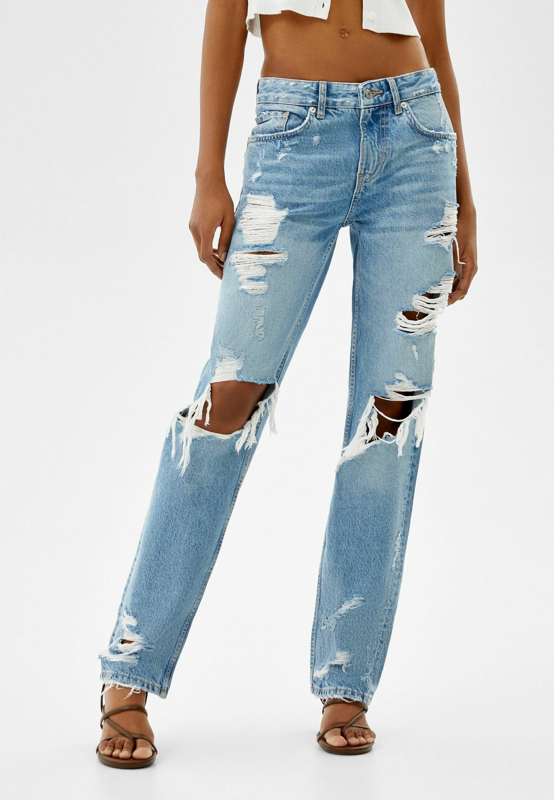 Straight leg jeans - light blue denim 