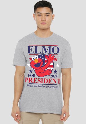 SESAME STREET ELMO FOR PRESIDENT - Print T-shirt - mottled grey