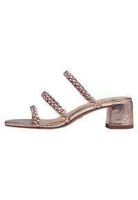 Pantofle na podpatku - rose gold