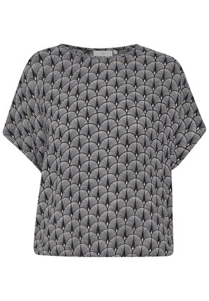 Blus - black/chalk/rose fan print