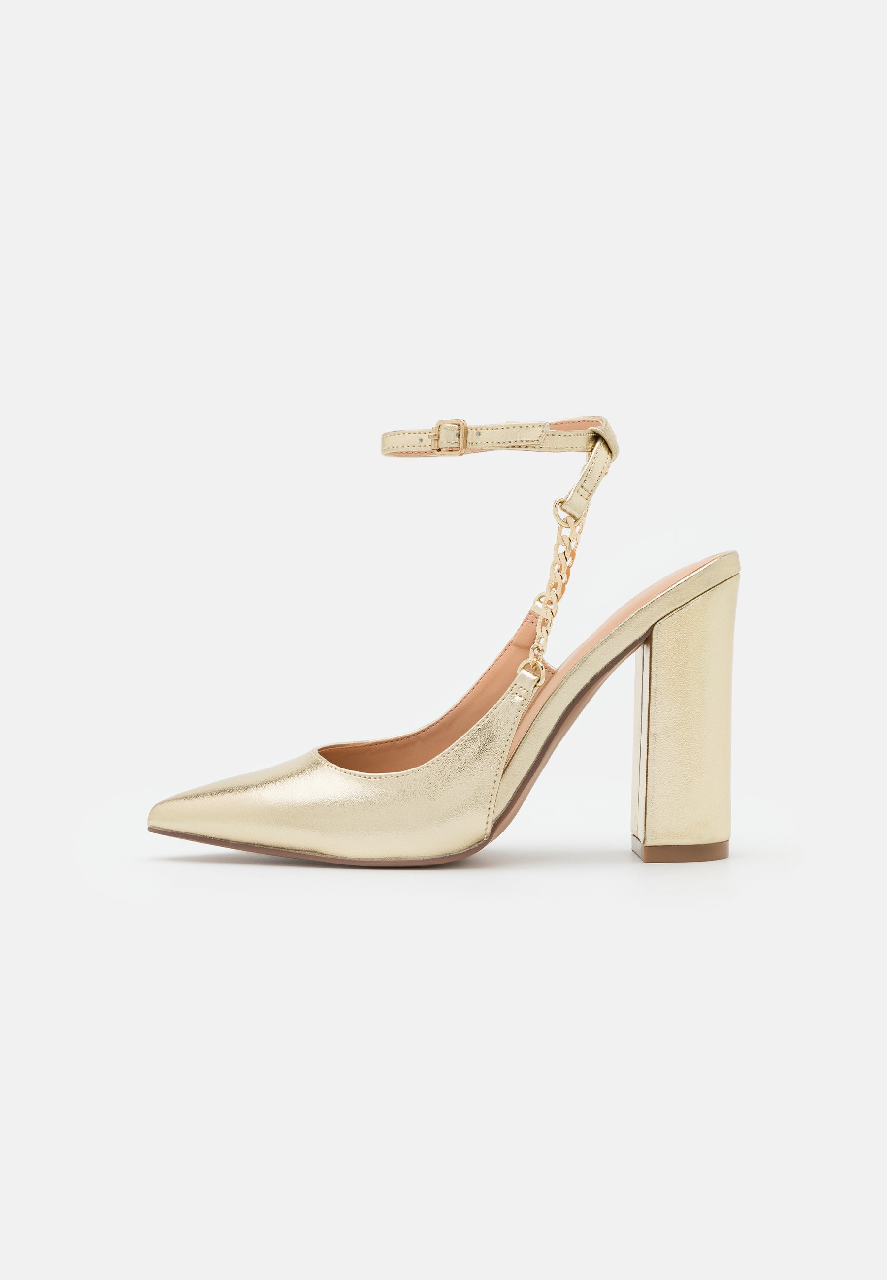 CAROLA - Decolletè oro rosa glitter con tacco comodo – Alexoo Italia