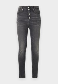 HIGH RISE SUPER SKINNY ANKLE - Jeans Skinny Fit - denim black