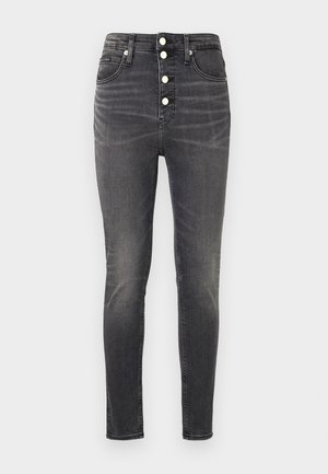 Calvin Klein Jeans HIGH RISE SUPER SKINNY ANKLE - Jeans Skinny Fit - denim black