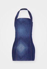 LASER MINI DRESS - Robe en jean - indigo