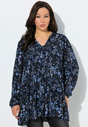 FLORAL GODET PLEATED  - Túnica - marine