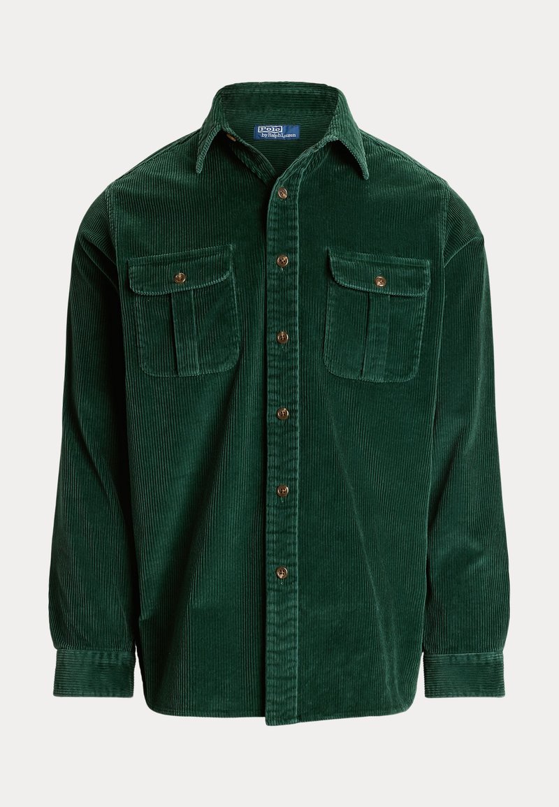 Polo Ralph Lauren CLASSIC FIT SUEDE PATCH CORDUROY SHIRT - Skjorta - moss agate