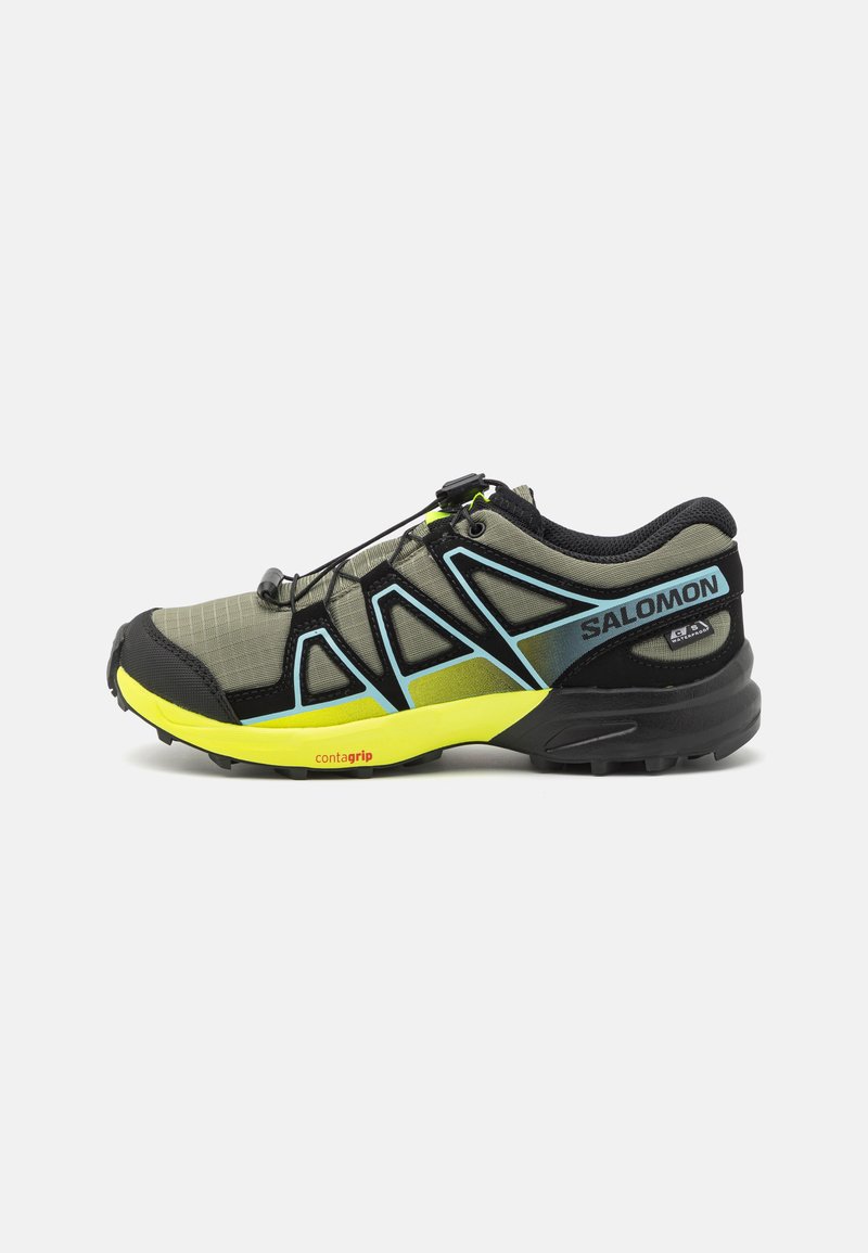 Salomon SPEEDCROSS WATERPROOF UNISEX - Scarpa da hiking - deep lichen green/black/safety yellow