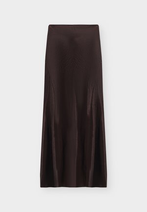 Topshop, TSMAYA MIDI SKIRT  - Φούστα σε γραμμή Α - chocolate brown