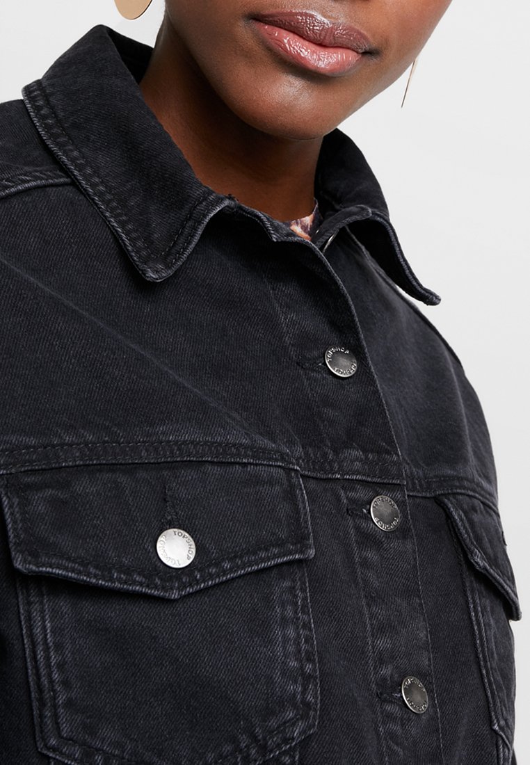 black hacked denim jacket