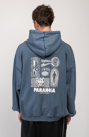 WASHED I'M PARANOID UNISEX - Mikina s kapucí - blue