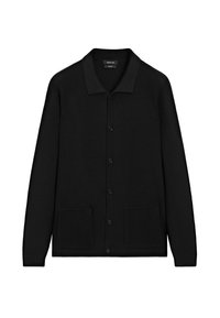 BUTTONED SHIRT COLLAR WITH LONG SLEEVES - Cardigan - black