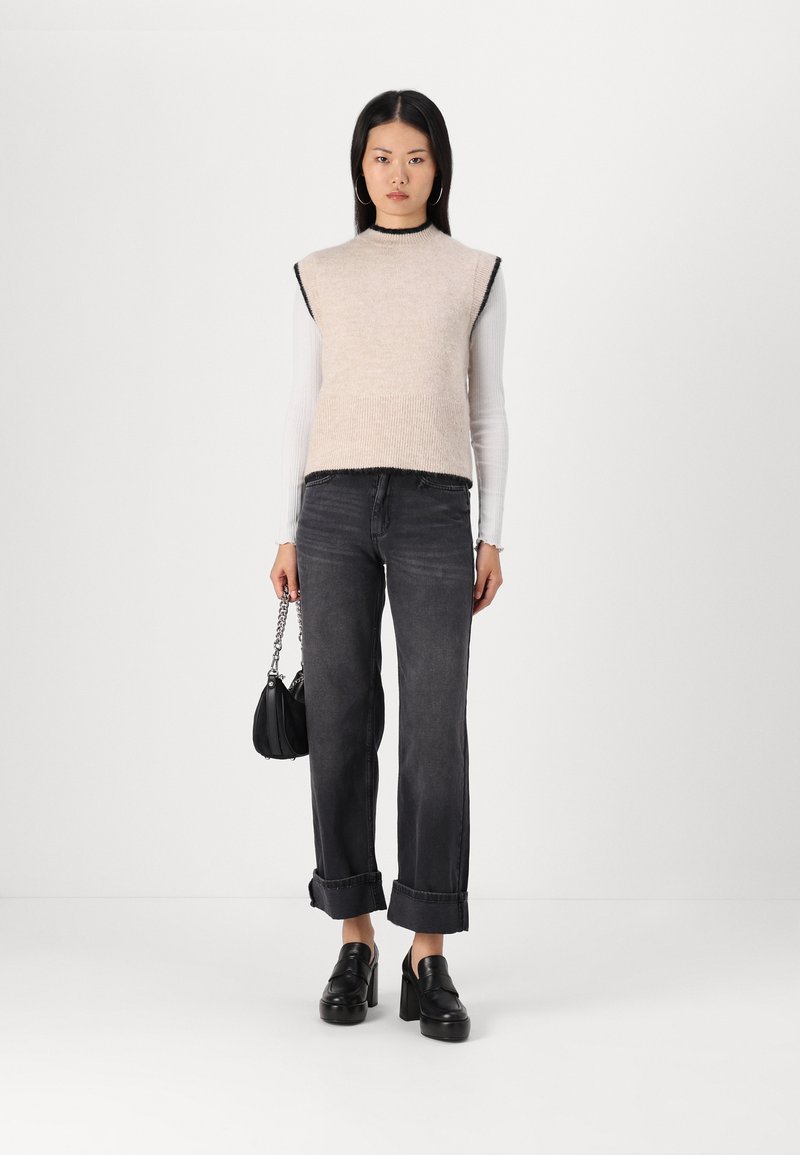 SELECTED FEMME SLFLULU New LS Knit V-hals B NOOS, berken/details: melange, S