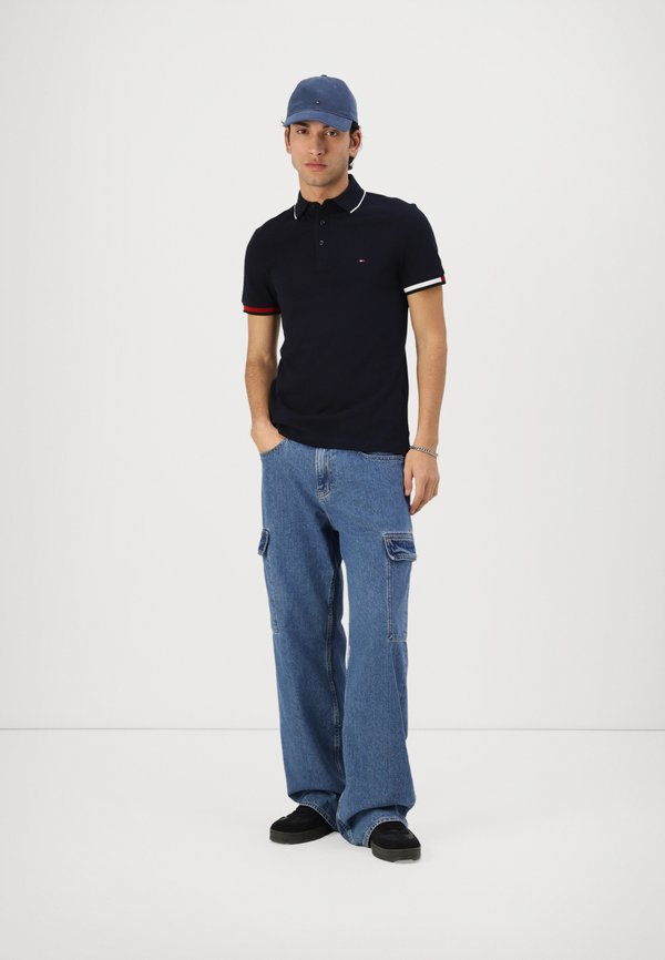 FLAG CUFF SLIM FIT - Polo shirt - desert sky4