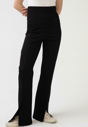 SLIT DETAILED - Trousers - black