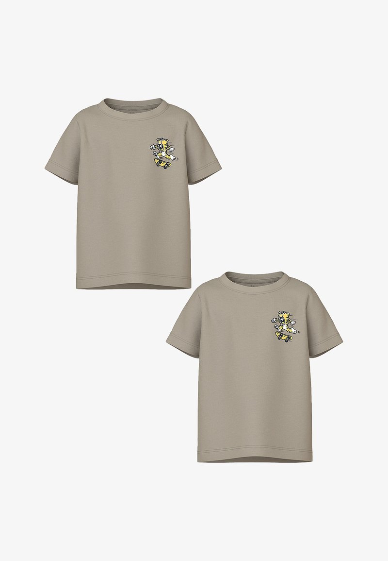 Name it 2ER SET - Print T-shirt - braun-2