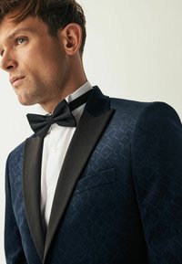 Next SLIM FIT PATTERNED VELVET - Puvuntakki - navy