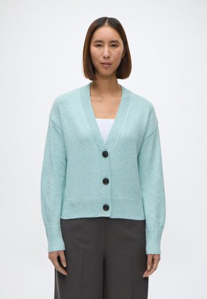 KNIT SHORT CARDIGAN - Ζακέτα - white moss melange