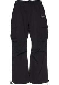 SMALL SIGNATURE WASHED PARACHUTE  - Cargohose - black