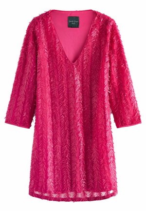 LONG SLEEVE V-NECK - REGULAR FIT - Cocktailklänning - bright pink
