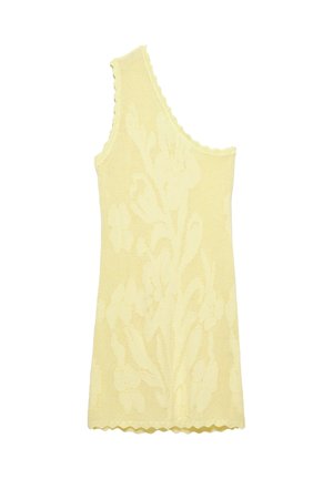 PULL&BEAR, ASYMMETRIC CUTWORK FLORAL - DRESS - Robe pull - yellow