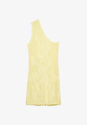 PULL&BEAR, ASYMMETRIC CUTWORK FLORAL - DRESS - Gebreide jurk - yellow