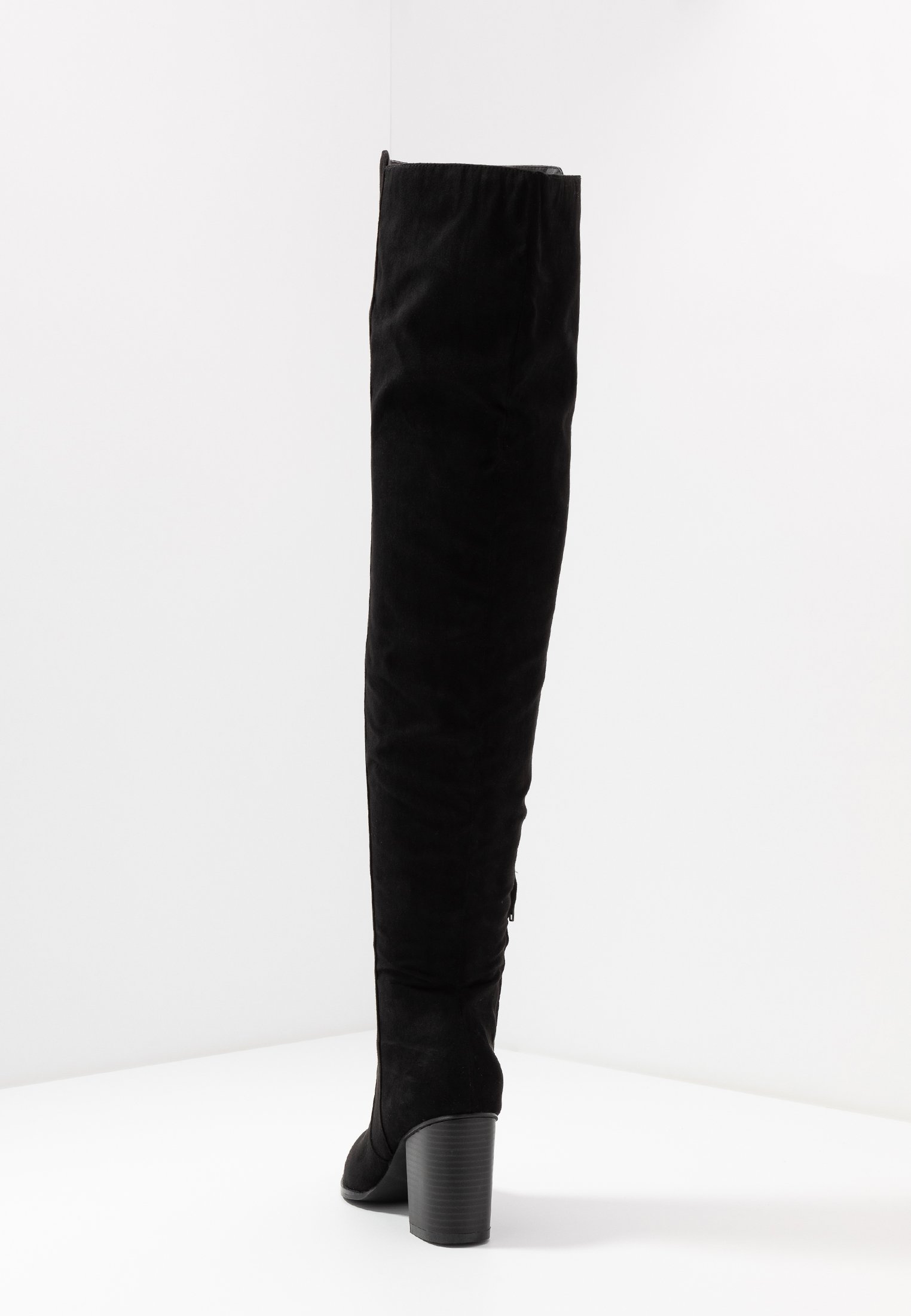 THIGH HIGH WOOD HEEL Overknee laarzen black THIGH HIGH WOOD HEEL Overknee laarzen black