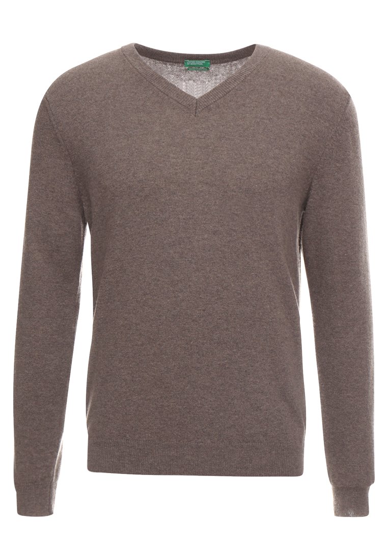 Benetton BASIC V NECK Strikkegenser brown Zalando.no Benetton BASIC CREWNECK Strikkegenser brown Zalando.no
