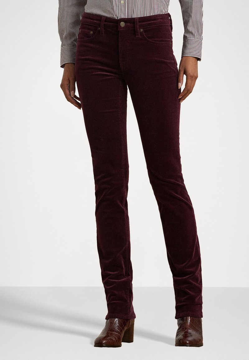 Lauren Ralph Lauren STRETCH CORDUROY STRAIGHT TROUSER - Hlače - pinot noir