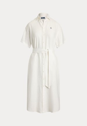 Polo Ralph Lauren, BELTED LINEN SHIRTDRESS - Vestido camisero - white