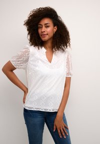 Cream - CRDanika Lace Short Sleeve - Blouse - snow white Thumbnail Image 1