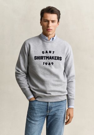 GANT, GRAPHIC C-NECK - Суитшърт - grey melange