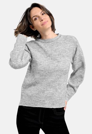 MIT STREIFEN - Strickpullover - silver-mel.