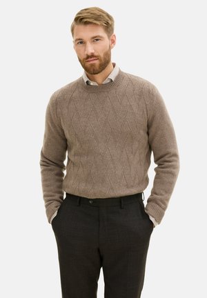 Oscar Jacobson ASTON ROUNDNECK - Maglione - walnut beige