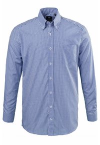 Langärmliges Hemd in Blau- und Weißkaros mit Button-down-Kragen, Brusttasche und Knopfleiste. Aus Baumwollstoff gefertigt.