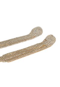 Gouden banden versierd met duidelijke rhinestenen, met een flexibele ontwerpen, ingewikkelde details en ronde uiteinden voor comfortabel dragen.