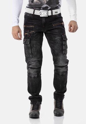 Cipo & Baxx IM LÄSSIGEN BIKER-STYLE - Jeans Slim Fit - black/schwarz