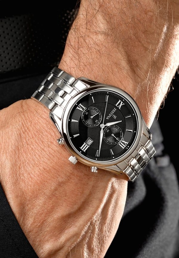 RETRO - Uhr - silberfarben