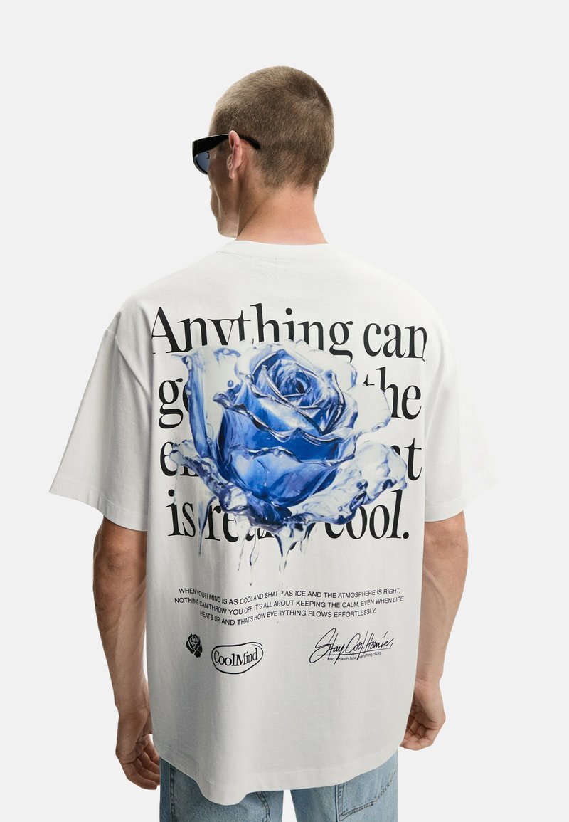 Bershka - PRINTED - SHORT SLEEVE - Print T-shirt - white, Enlarge